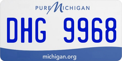 MI license plate DHG9968