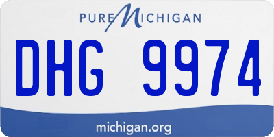 MI license plate DHG9974