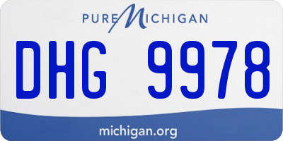 MI license plate DHG9978