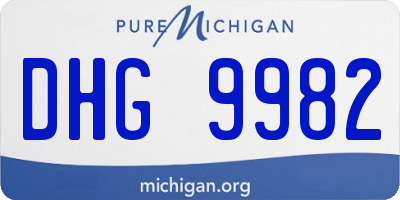 MI license plate DHG9982