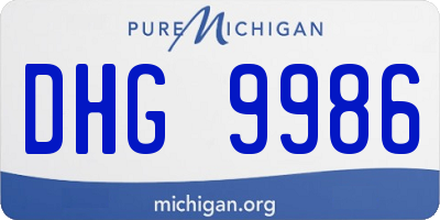 MI license plate DHG9986