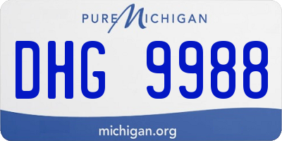 MI license plate DHG9988