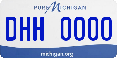 MI license plate DHH0000