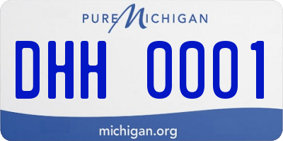 MI license plate DHH0001