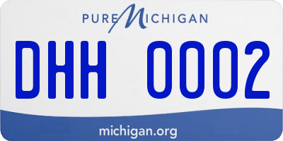 MI license plate DHH0002