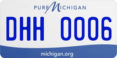 MI license plate DHH0006