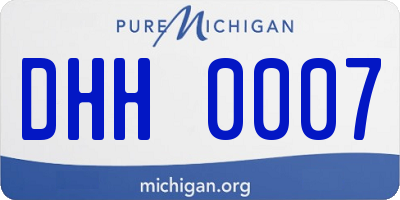 MI license plate DHH0007