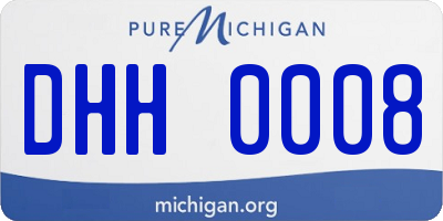 MI license plate DHH0008
