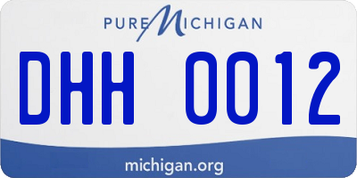 MI license plate DHH0012