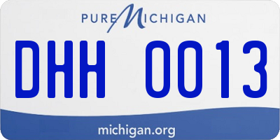 MI license plate DHH0013