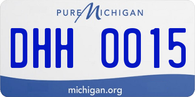 MI license plate DHH0015