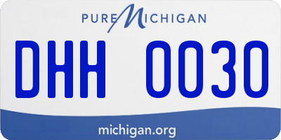 MI license plate DHH0030