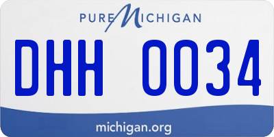 MI license plate DHH0034