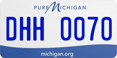 MI license plate DHH0070
