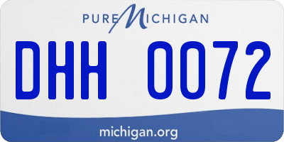 MI license plate DHH0072