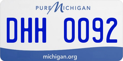 MI license plate DHH0092