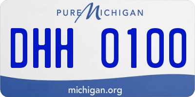 MI license plate DHH0100