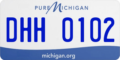 MI license plate DHH0102