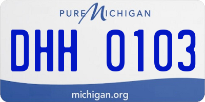 MI license plate DHH0103