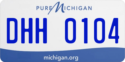 MI license plate DHH0104