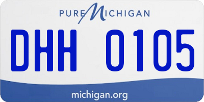 MI license plate DHH0105