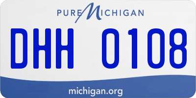 MI license plate DHH0108