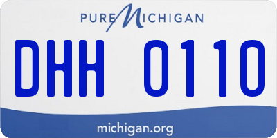 MI license plate DHH0110
