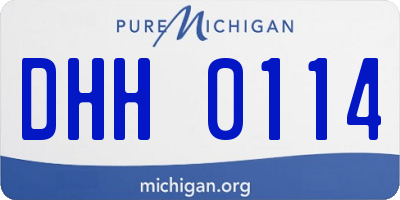 MI license plate DHH0114