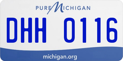 MI license plate DHH0116
