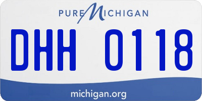 MI license plate DHH0118