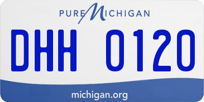 MI license plate DHH0120