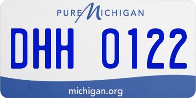 MI license plate DHH0122