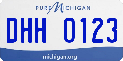 MI license plate DHH0123