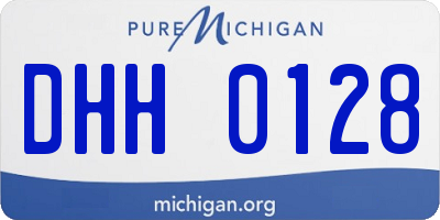 MI license plate DHH0128