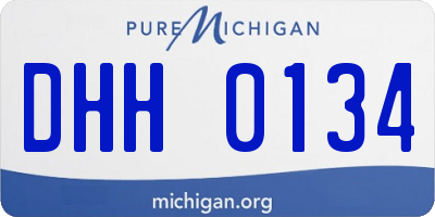 MI license plate DHH0134