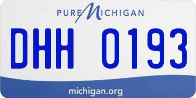 MI license plate DHH0193