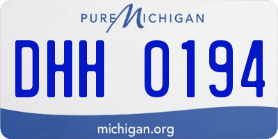 MI license plate DHH0194