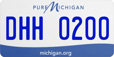 MI license plate DHH0200