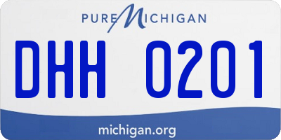 MI license plate DHH0201