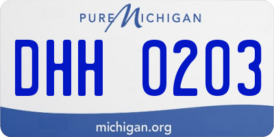 MI license plate DHH0203