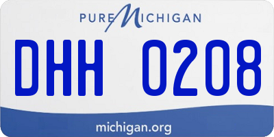 MI license plate DHH0208