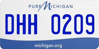 MI license plate DHH0209