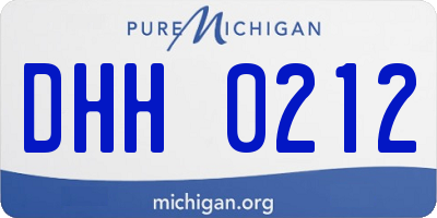 MI license plate DHH0212