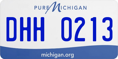 MI license plate DHH0213