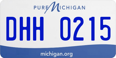 MI license plate DHH0215