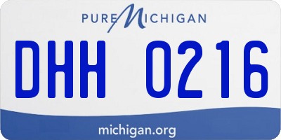 MI license plate DHH0216