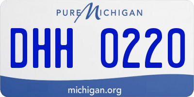 MI license plate DHH0220