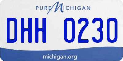 MI license plate DHH0230