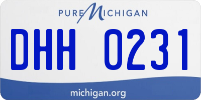 MI license plate DHH0231