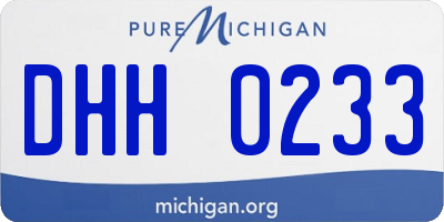 MI license plate DHH0233